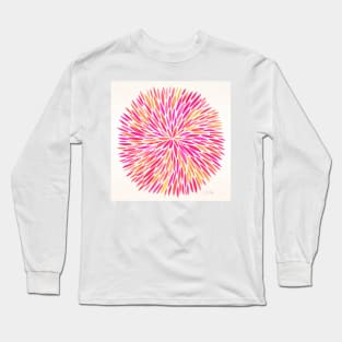 Pink Ombre Water Color Burst Long Sleeve T-Shirt